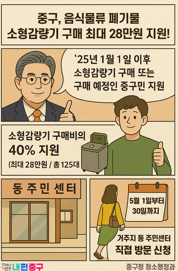 서울 중구, 음식물 쓰레기 감량기 구입하면 최대 28만원 지원 썸네일