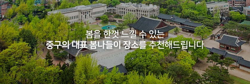 봄을 한껏 느낄 수 있는 중구의 대표 봄나들이 장소를 추천해드립니다.