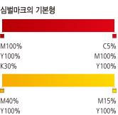 심벌마크의 기본형 색상. 붉은색과 노란색